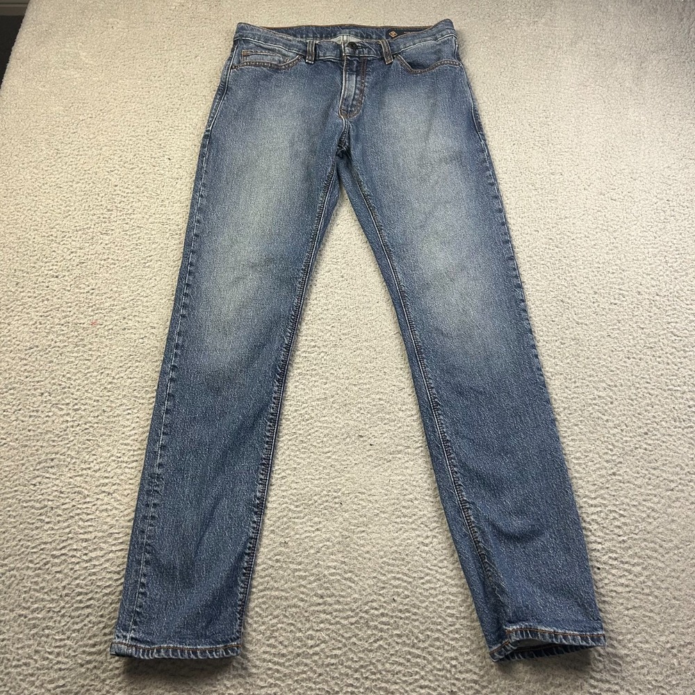 Roark Men's HWY 128 Straight Fit Denim Jeans Hemp Blend Stretch Blue 30x32